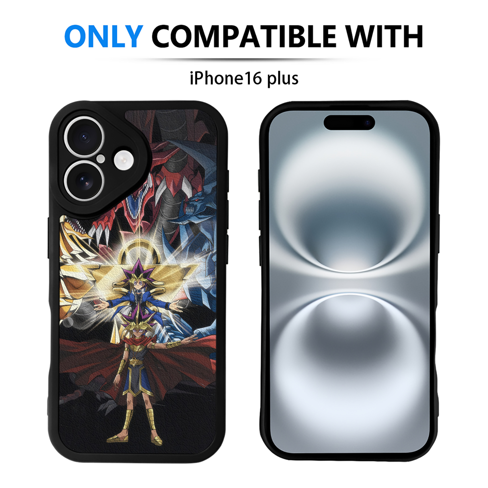 （画像用） 遊☆戯☆王 Yu-Gi-Oh! 【iPhone 16シリーズ対応】シリコンスマホケース（レザー調） 材質：シリコン